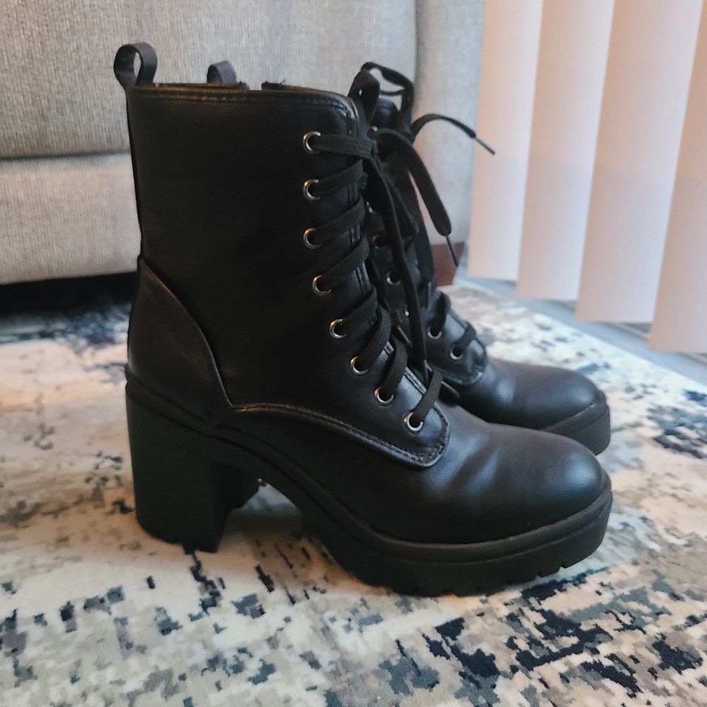 *SOLD* Heeled Combat Boots